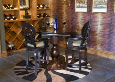 Round Plank Table with Alsace Pub Height Chairs