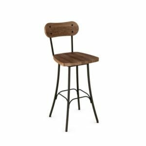 Bean 41268 Stool with Solid Wood Seat and Backrest By Amisco -0
