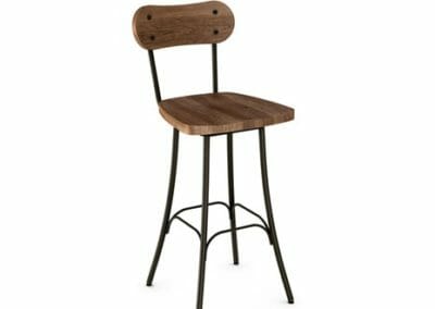 Bean 41268 Stool with Solid Wood Seat and Backrest By Amisco -0