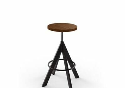 Uplift 42614 Backless Screw Stool with Wood Seat By Amisco -0