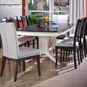 Davy's Grey and Canvas Boat Shaped Pedestal Table 9 Piece Set