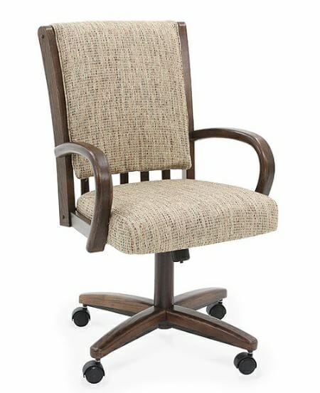 Chromcraft Chair On Wheels Dark Walnut, Dining Chairs With Casters Canada
