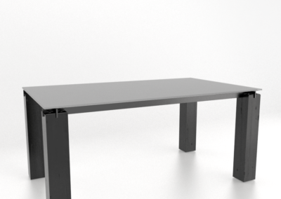 East Side 3866 Grey Frosted Glass Table by Canadel -0