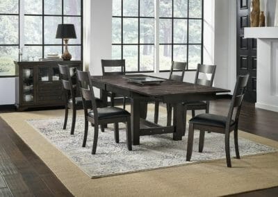 AAM40T Warm Grey 7 Piece Set with Ladderback Side Chairs-26007