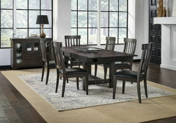 AAM40T Warm Grey 7 Piece Set with Ladderback Side Chairs-0