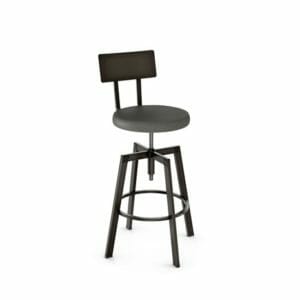 Architect 40563 Stool with Upholstered Seat and Metal Back By Amisco-0