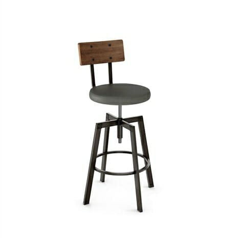 Architect 40263 Stool with Solid Wood Back and Upholstered Seat By Amisco-0