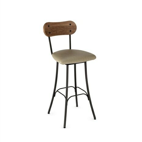 Bean 41268 Stool with Upholstered Seat and Solid Wood Backrest By Amisco-0