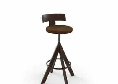 Uplift 40614 Screw Stool With Backrest and Upholstered Seat By Amisco-0